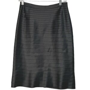 JS‎ Collections Black Textured Banded Skirt Party Special Occasion Elegant 6